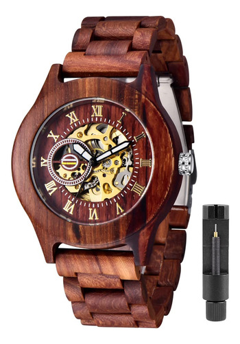 Tiong Reloj Mecanico De Madera Sin Bateria Para Hombres, Mov