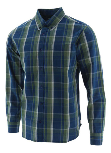 Camisa Caterpillar Fdtn Btn Collar Ls S Estate Blu - Hombre