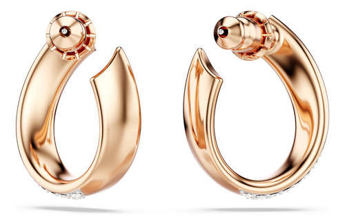 Brincos De Argola Swarovski Exist Small Com Acabamento Em Ou