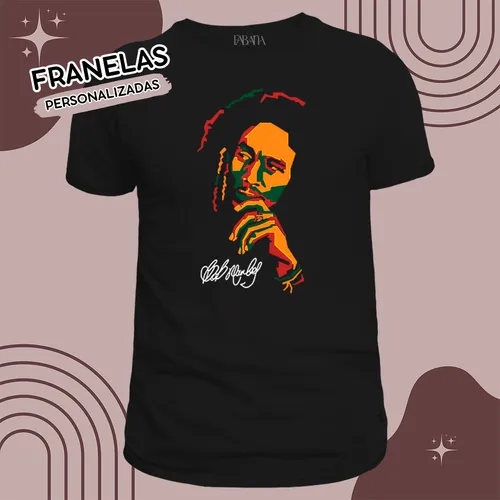 comprar Franela Negra Para Hombre Diseño Bob Marley Color