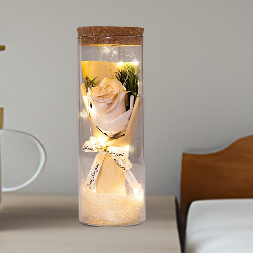 Flor De Rosa En Cristal, Regalo De Flor De Rosa Estilo C