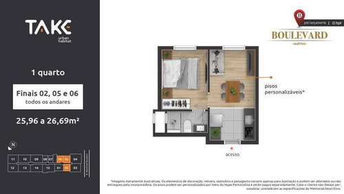Imagem 10 de 19 de Apartamento No Take Urban Habitat, Com 1 Dormitório À Venda Por R$ 217.900 - Centro - Curitiba/pr - Ap0370