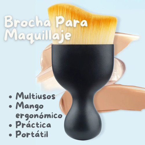 Brocha Curva Cuidado Facial Cerdas Suaves Maquillaje Base F