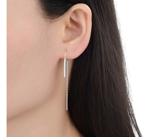 Aros Colgantes Plata 925 Con Cubics (n492083)