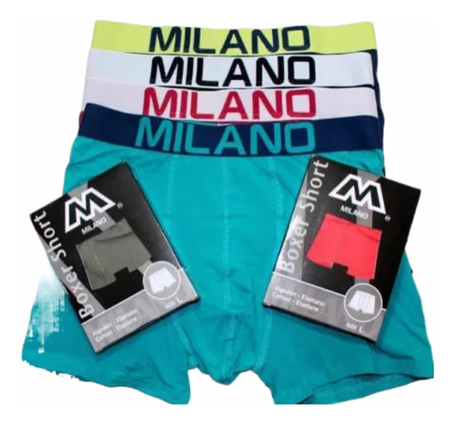 3 Boxer De Algodón Milano Para Hombre Colores Surtidos
