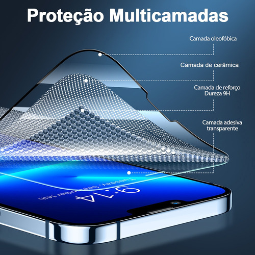 Película 9d Cerâmica iPhone 16 15 14 13 12 11 Pro Max Todos