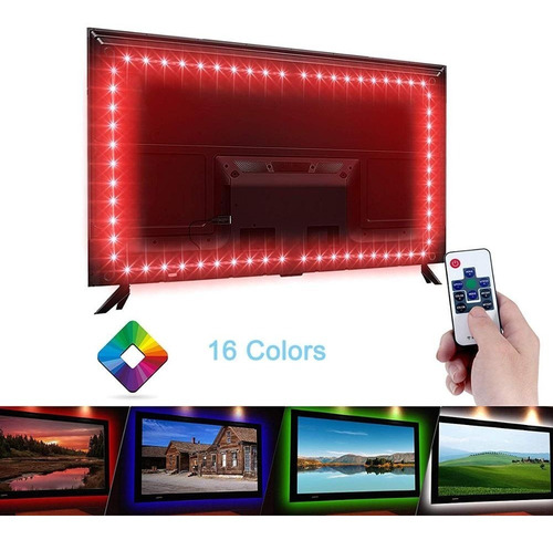 Tira Luz Led Rgb 5050 1 M Usb Tv Autos Pc A Control Remoto