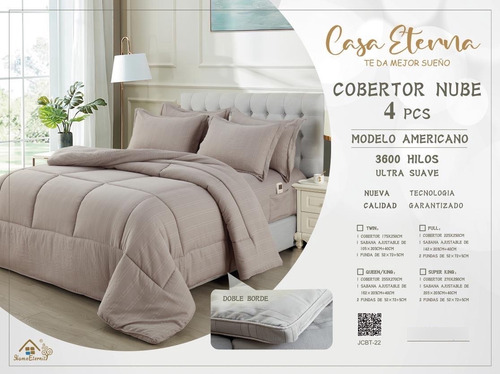 Cobertor Nube 4 Piezas Colores Lisos King Coral Claro