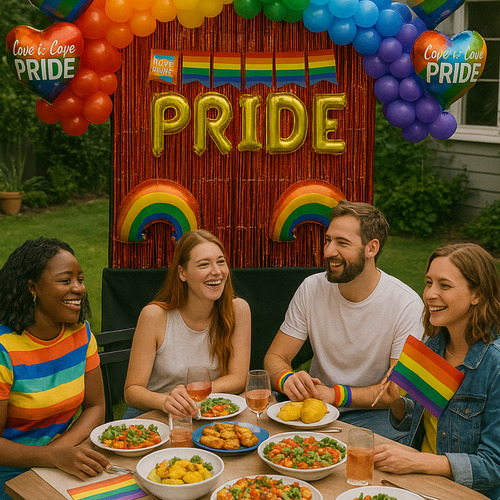 Combo Globos Deco Fiesta Tematica Kit Dia Del Orgullo Pride Multicolor Pride Lgbtiq