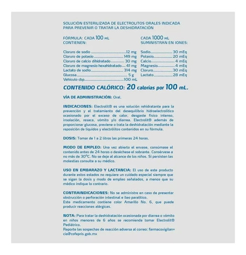 Suero Rehidratante Electrolit Lima Limón 6 Pzs De 625 Ml