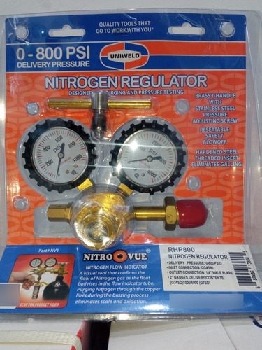 Regulador De Nitrogeno Uniweld 0-800 Psi