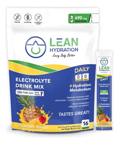 Lean Hydration Paquetes Diarios De Electrolitos Para Bebidas
