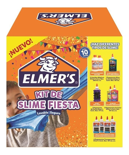 Super Kit Slime Elmers Fiesta + 5 Charms Unicornios Edic Lim