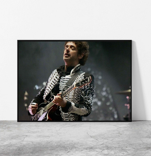 Cuadro 33x48cm Gustavo Cerati Traje Huesos Marco Negro Arte