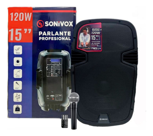 Cabina Profesional Sonivox 120 Rms 15 Pulgadas Microfono