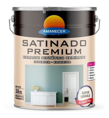Esmalte Satinado Premium 3,6 L  | Amanecer Color Blanco
