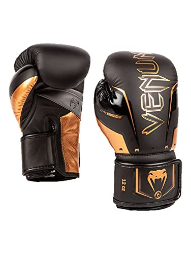 Guantes De Boxeo Venum Elite Evo, Unisex, Negro/bronce, 10 O