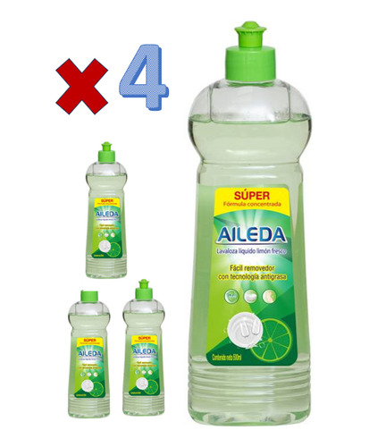 Pack X 4 Lavaloza Limon 500ml