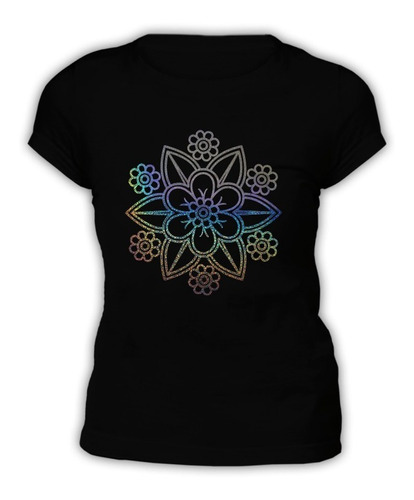 Polera Mujer - Mandala Diseño 3 Efecto Holografico 