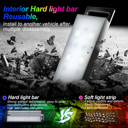 Luces Led Para Coche, Control App, Sincronización Música, Co