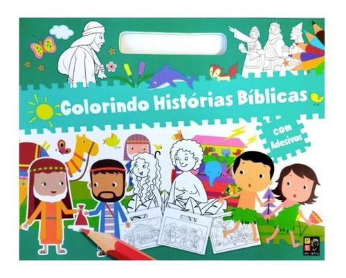 Colorindo Histórias Bíblicas - Livro Infantil + Adesivos 