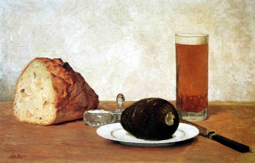 Lienzo Canvas Arte Naturaleza Muerta Cerveza Pan 1898 50x80