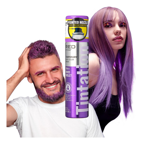 Spray Temporal Color Cabello Vivid Violet, Red By Kiss Tcs13