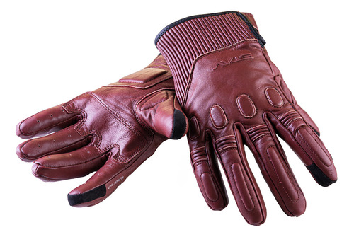 Guantes Cuero Moto Con Protecciones Bordo Stav Sgspsn06 Talle L