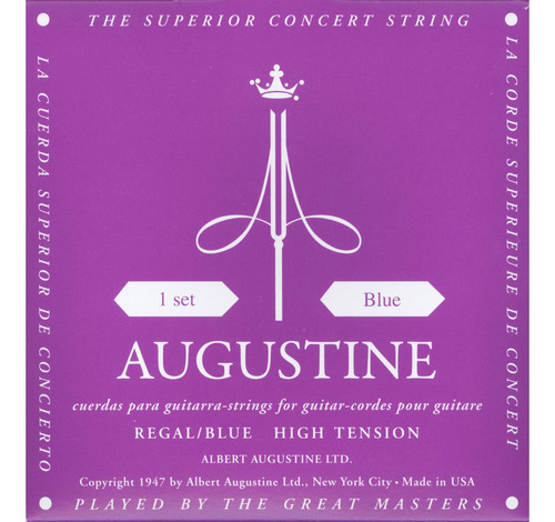 Aa Augustine Cuerda Nailon Para Guitarra Clasica Alta Regal