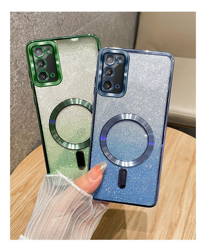 Funda Para Galaxy S20 Plus Azul 6.7puLG Plated Clear