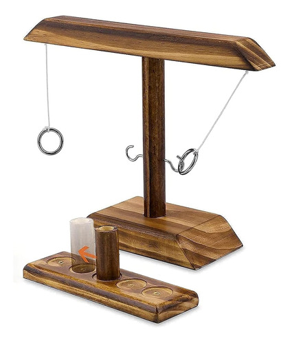 Juego De Beber Hook And Loop Toss Hecho De Madera