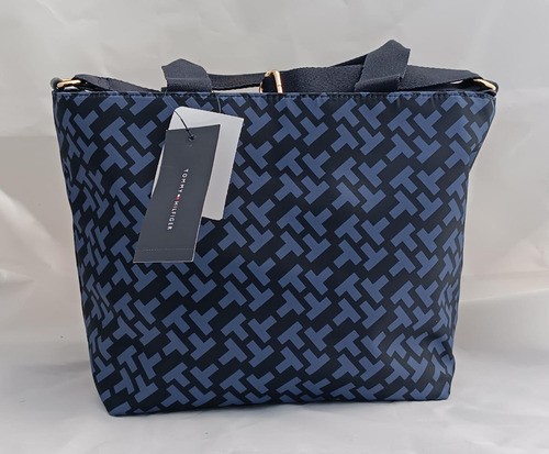 Tommy Hilfiger Bolsa De Mujer Tote/ Handbag Monogram T Azul Color Azul Marino