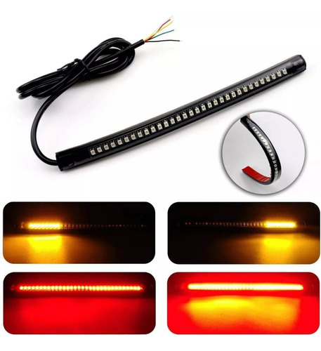 2pz Tira De Led Moto Stop Direccionales Universal Cafe Racer