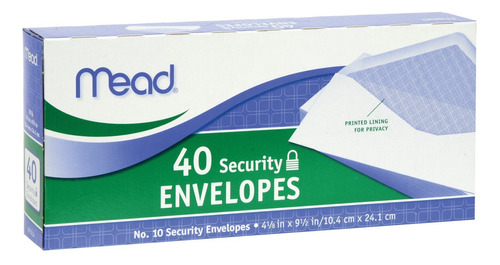 Mead - Sobres De Seguridad 10, 40 Unidades (75214)