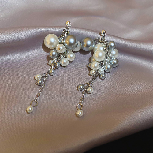 Pendientes Con Borlas De Perlas A La Moda De Cristal Con Agu