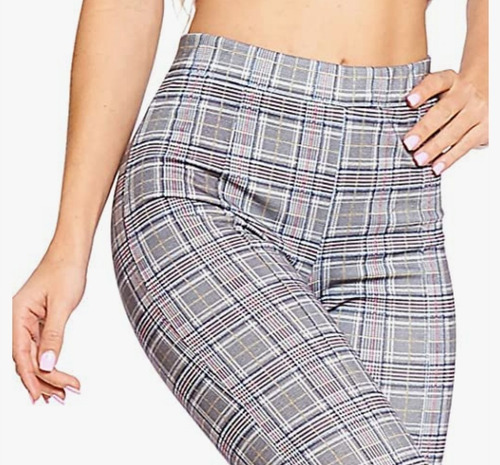 6 Pantalones Capri Leggin Cuadros Ejecutivo Deportivo Lycra