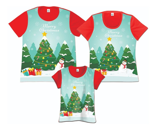 Franela Camisa Set 3 Familia Papa Mama Hija Para Navidad 