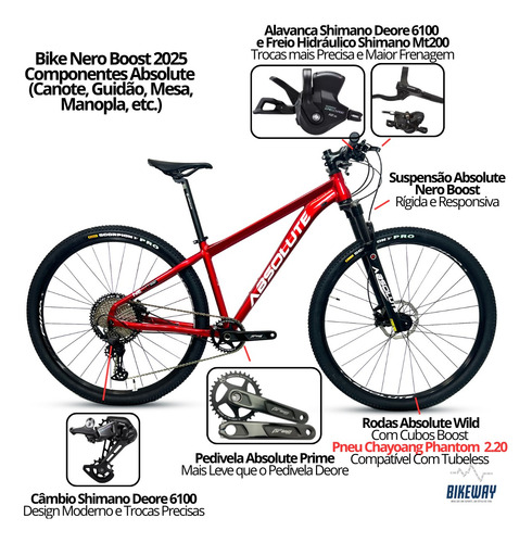 Bicicleta Absolute Nero Boost Intense Câmbio Freio Shimano