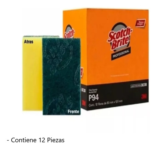 Fibra Verde Con Esponja P94 Scotch Brite 3m Drop