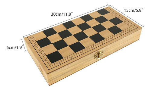 Juego De Tablero De Ajedrez De Viaje Plegable De Madera Para