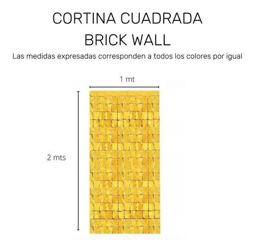 Imagen 3 de 10 de Cortinas Metalizadas Cuadrada Shimmer Brick Wall Decoración