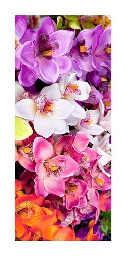 Adesivo Decorativo De Porta - Orquídea - Flores - 247mlpt