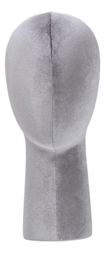 Velvet Wig Head Mannequin Head Model De Almacenamiento Gris