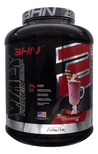 Whey Protein Fresa 5 Lb Bhn 65 Serv Con 24g De Proteina Fresa