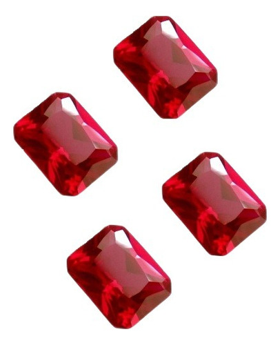 Rubi Pedra Preciosa Preço 4 Gemas 8x6 Mm Retângulo 3168a