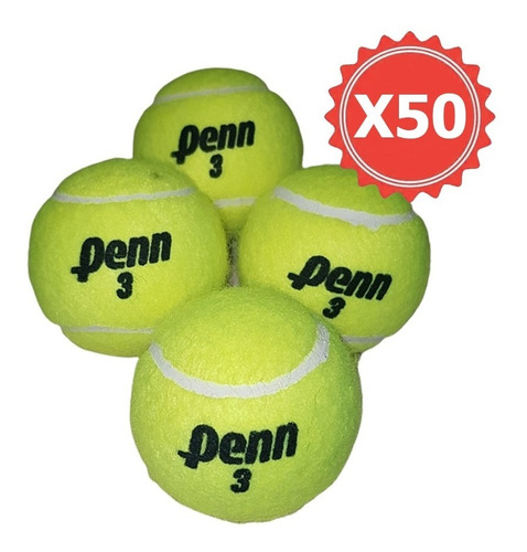 Pelota Tenis Penn Tournament Pack X 50 Polvo Cemento