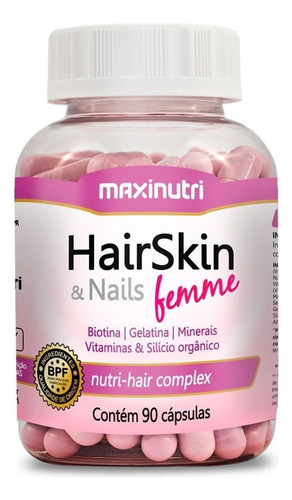 Hair Skin Y Nails Femme Maxinutri 90 Capsulas Full Belleza 