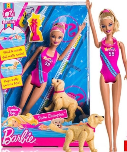 Muñeca Barbie - I Can Be Swim Champion - Con Mascota - Nueva