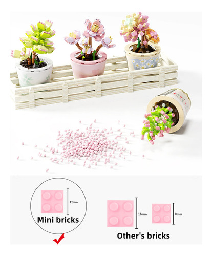 Ziyostar Mini Bloques 262pcs Planta Suculenta Bonsai Juego D