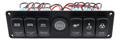 6 Gang Toggle Panel De Interruptor De Rocker Colorido Led Vo